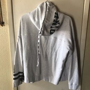 PINK ARMY gray sweatshirt w/cowl neck collar